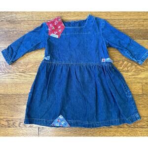 Guess Vintage Girls' Denim & Floral Dress Size 3